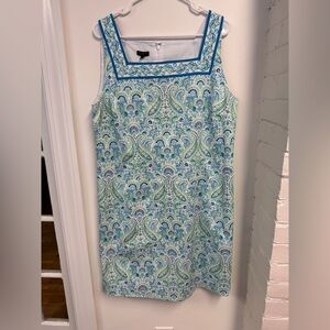 Talbots Blue and Green Paisley Mini Dress
